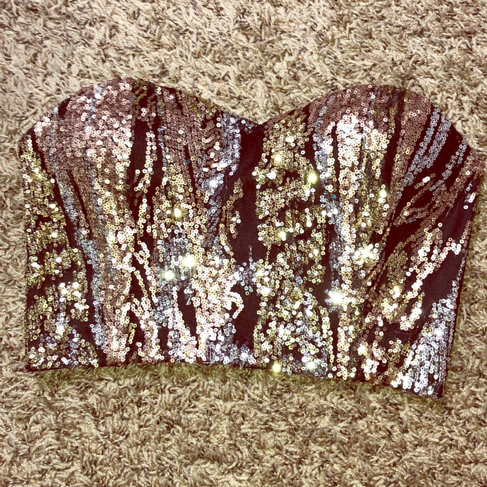 Glitz & Glamour Crop Top with removable straps